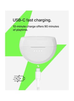 belkin SoundForm Rhythm True Wireless Earbuds with Built-in Microphone, USB-C Fast Charging, 28H Battery Life, IPX5 Water Resistance - Bluetooth Earbuds for iPhone, iPad, Galaxy, Pixel And More - White  - Image 5