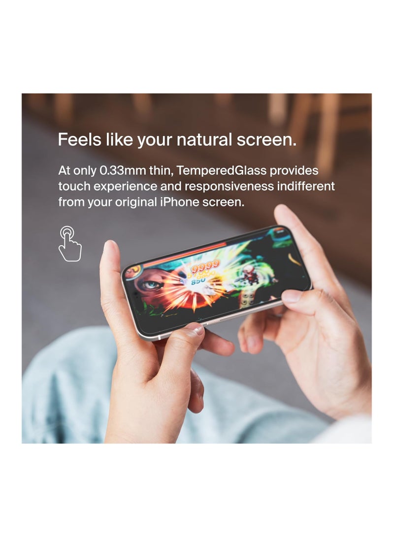 belkin ScreenForce TemperedGlass Treated Screen Protector for iPhone 15, Slim, Crystal Clear, Scratch-Resistant, Full Screen Tempered Glass Film, Includes Easy Align Tray for Bubble Free Application Clear - Image 4