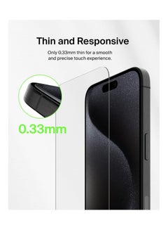 ScreenForce TemperedGlass Treated Screen Protector for iPhone 15 Plus, Slim, Crystal Clear, Scratch-Resistant Tempered Glass Film, Includes Easy Align Tray for Bubble Free Application Clear - pnsku/N70126215V/45/_/1730695658/77389724-5267-4393-abc2-0e63ae3c1b81