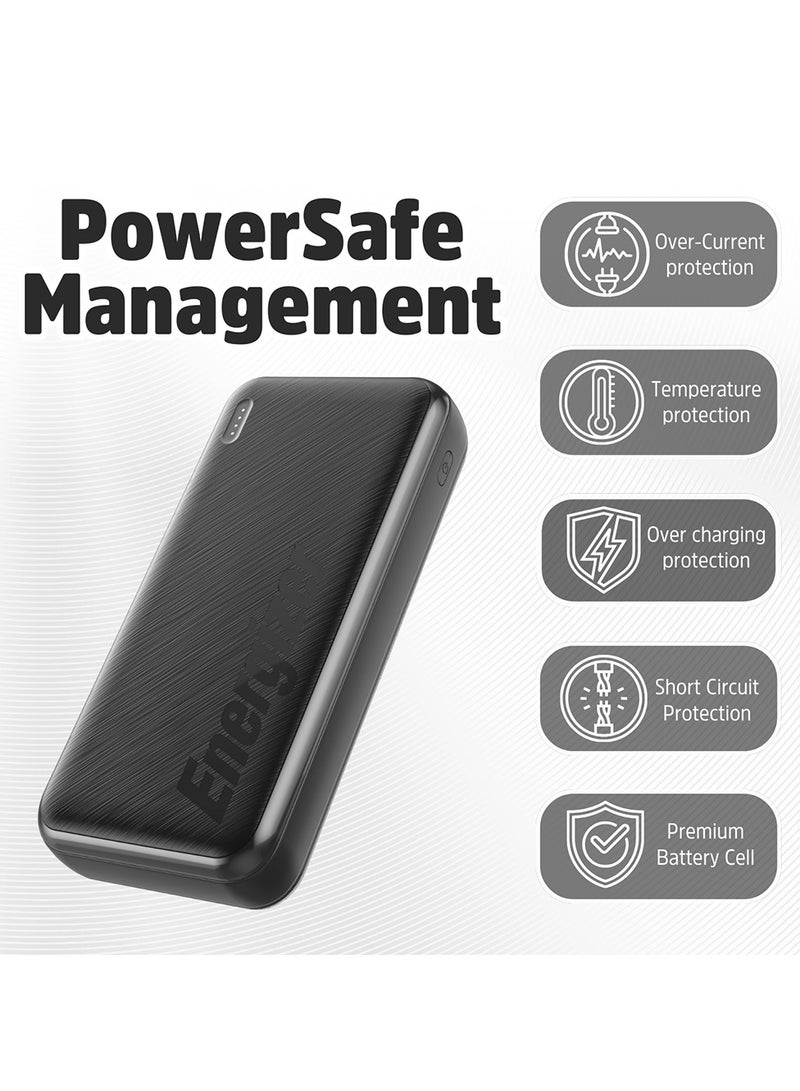 Energizer 20000 mAh 22.5W Ultimate Fast Charging Power Bank, Power Delivery For iPhones, Smart USB For Android Devices, Triple Outputs - 2x USB-C And 1x- USB-A and USB-C Input Black  - Image 5