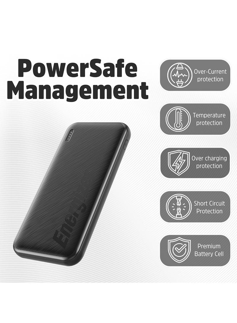 Energizer 10000 mAh 22.5W Ultimate Fast Charging Power Bank, Power Delivery For iPhones, Smart USB For Android Devices, Triple Outputs - 2x USB-C And 1x- USB-A and USB-C Input Black  - Image 5
