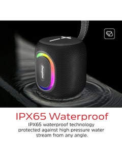 Energizer BTS-081 Waterproof Portable Bluetooth Speaker, RGB Party Light, IPX65, FM Feature, Power Bank Function, 8W Black  - Image 4