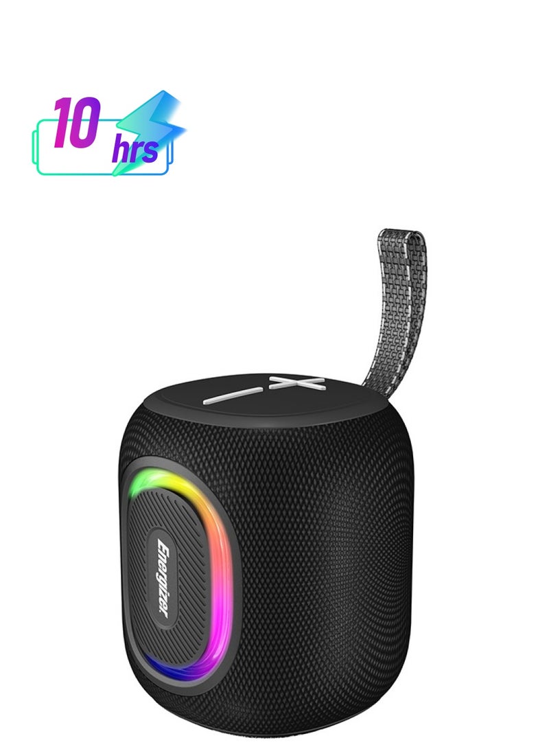 Energizer BTS-081 Waterproof Portable Bluetooth Speaker, RGB Party Light, IPX65, FM Feature, Power Bank Function, 8W Black - Image 1