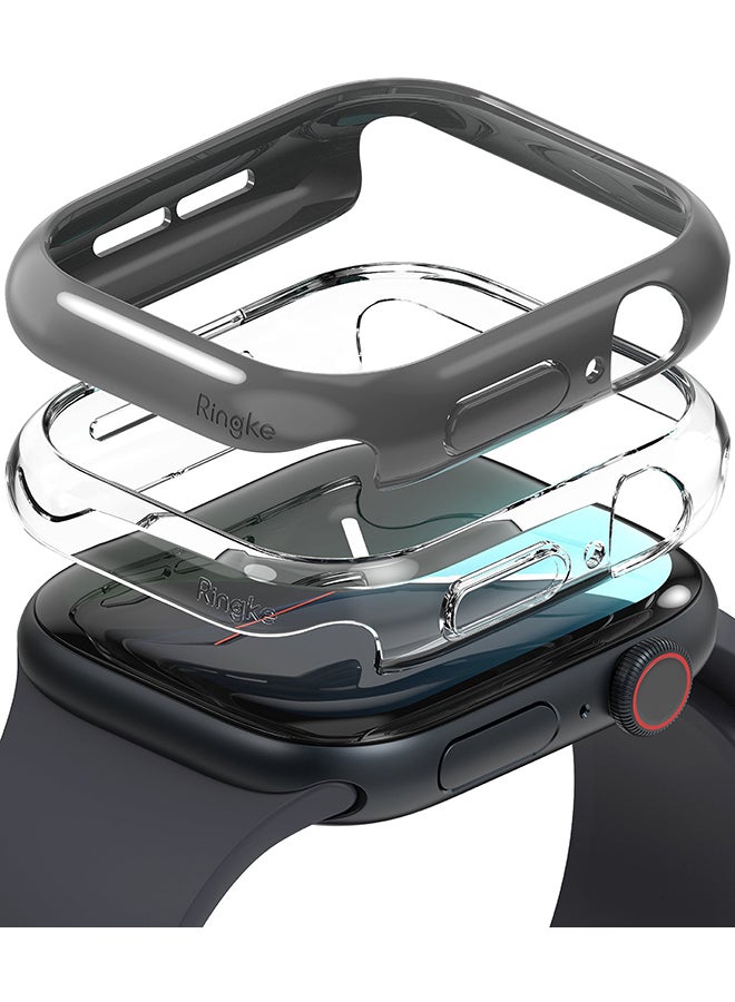 Ringke Slim Case For Apple Watch 10 42mm, Bezel [Frame Only] Hard Polycarbonate Thin Cover- Clear + Light Gray Multicolour - Image 1
