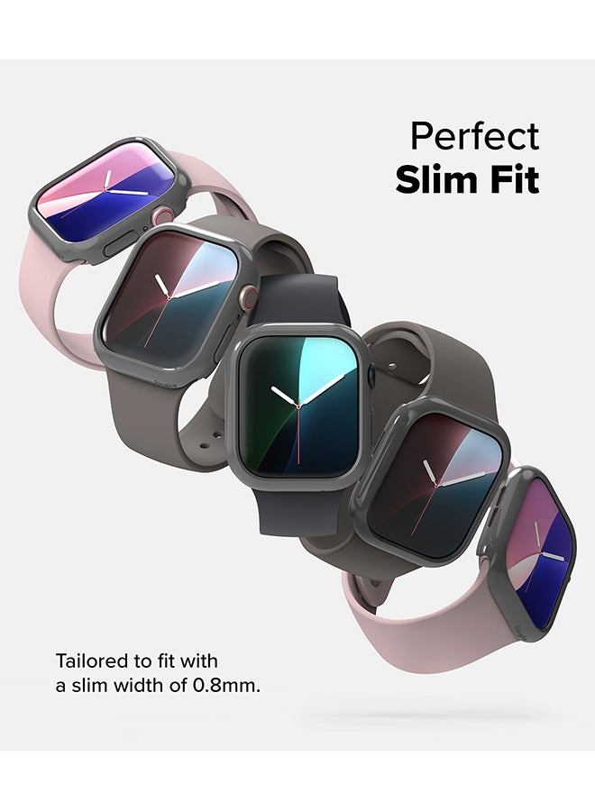 Ringke Slim Case For Apple Watch 10 42mm, Bezel [Frame Only] Hard Polycarbonate Thin Cover- Clear + Light Gray Multicolour - Image 3