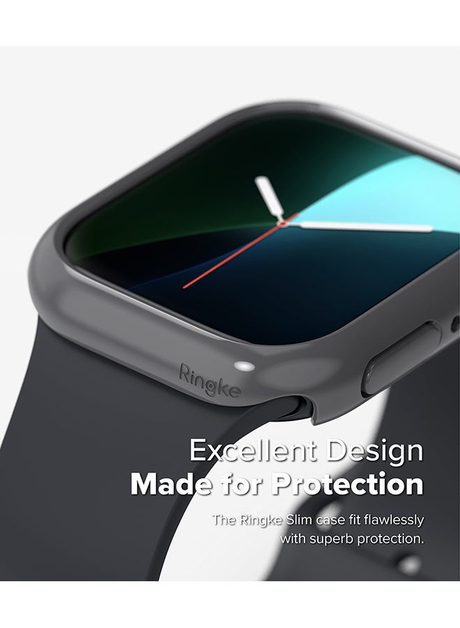 Ringke Slim Case For Apple Watch 10 42mm, Bezel [Frame Only] Hard Polycarbonate Thin Cover- Clear + Light Gray Multicolour - Image 4