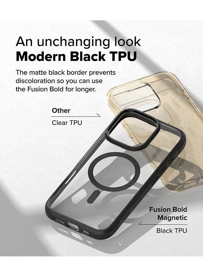 Ringke Fusion Bold Magnetic For iPhone 16 Pro Max Case Cover Firm Grip Frame Anti-Fingerprint Frosted Hard Back Shockproof Bumper Phone Cover - Black - Image 4