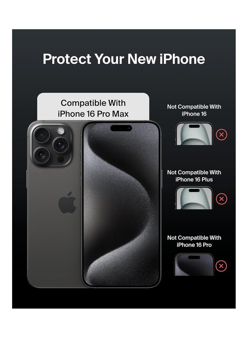 belkin ScreenForce TemperedGlass iPhone 16 Pro Max Screen Protector, Crystal Clear, Scratch-Resistant, Bubble-Free Application Included, Full Screen Tempered Glass Protector for iPhone 16 Pro Max Clear - Image 2
