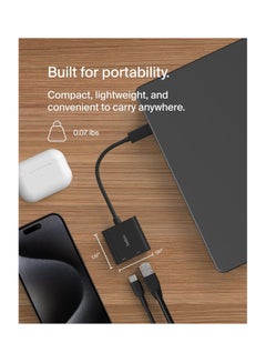 belkin Connect USB-C to Ethernet + Charge Adapter 100W w/ Gigabit Ethernet Port and USB-C Port - [10/100/1000] Mbps for Fast Internet Connection - Compatible with iPhone 16, 15, Galaxy S24 And More Black  - Image 3