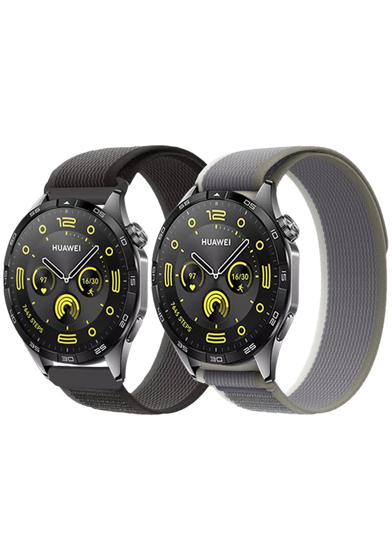 MARGOUN ( for Huawei Watch GT4 ) 2 Pack, Trail Loop Band, Braided Elastic Weave Sport Strap, Nylon Sport Loop Bands for Men Women Multicolour-2a - Image 2
