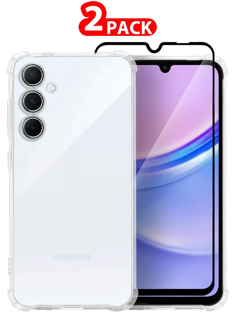 MARGOUN ( for Samsung Galaxy A16 5G ) 2 Pack, TPU Case and Screen Protector, Military-Grade Shockproof, Ultra-Thin, Drop-Proof Case Cover / Clear Colour Clear  - Image 1