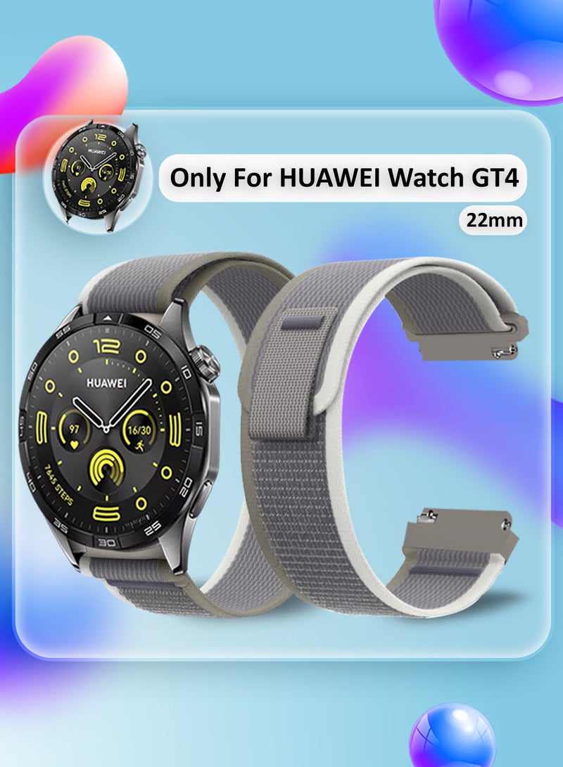 MARGOUN - ( for Huawei Watch GT4 ) Trail Loop Band, Braided Elastic Weave Sport Strap, Nylon Sport Loop Bands for Men Women Grey - Image 1