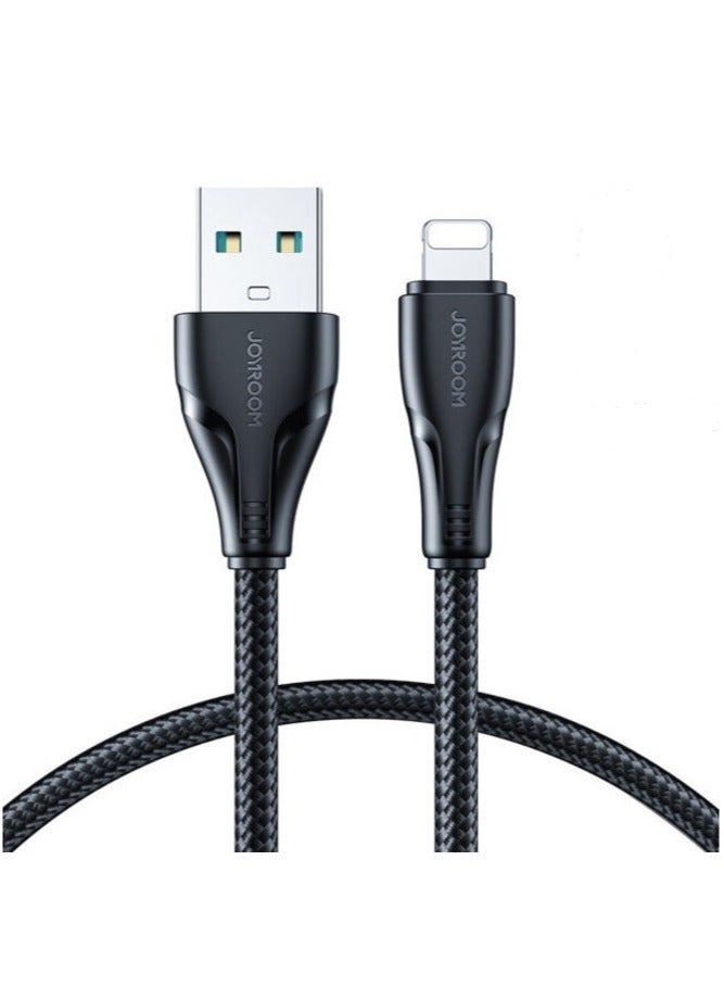 JOYROOM S-A11 Fast Charging Data Cable USB-A To Lightning Surpass Series 3A Provides fast charging for iP Phone, iP Pad ,iP Pods, 1.2M Black - Image 1