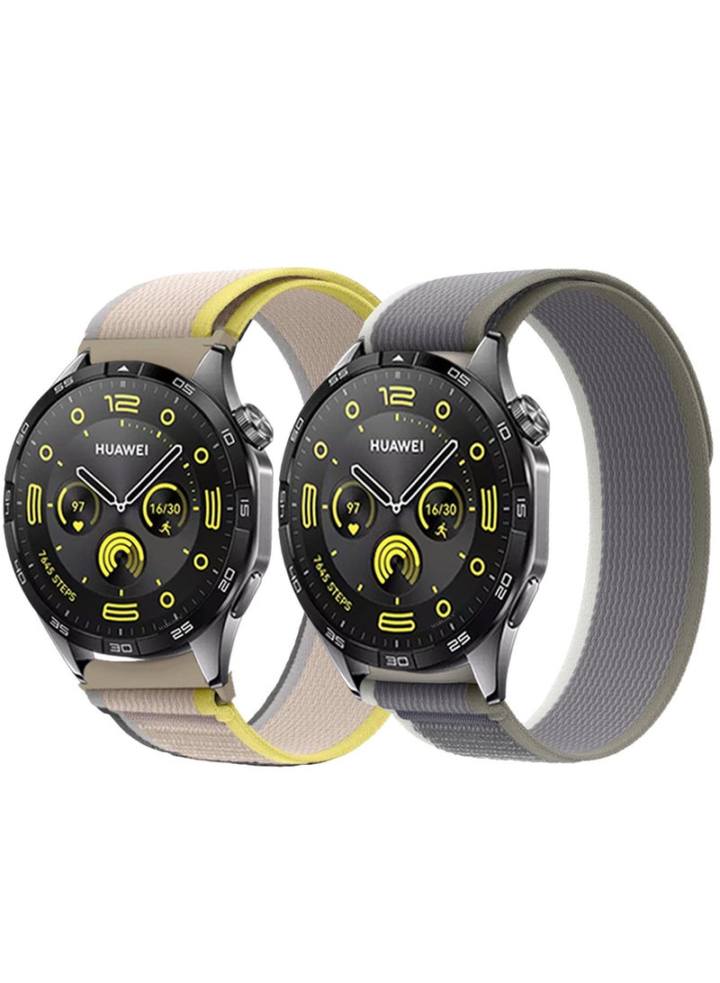 MARGOUN - ( for Huawei Watch GT4 ) 2 Pack, Trail Loop Band, Braided Elastic Weave Sport Strap, Nylon Sport Loop Bands for Men Women Multicolour-2d - Image 1