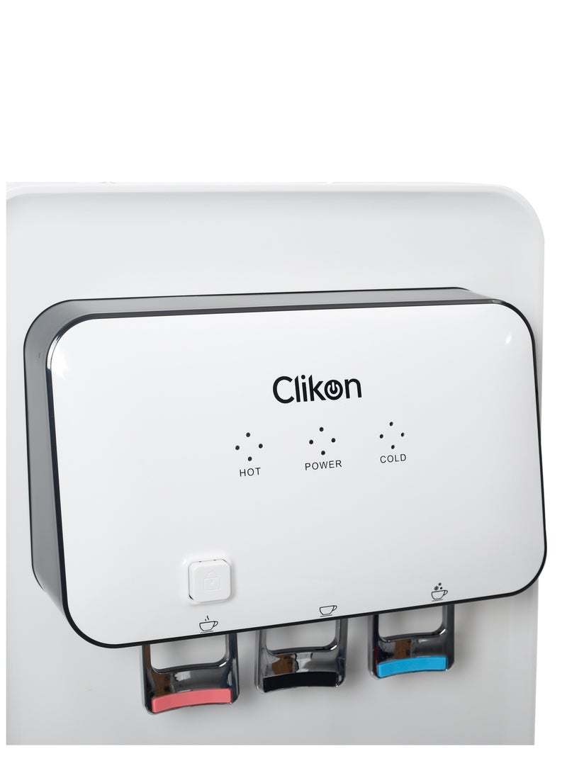 Clikon Table Top Hot, Cool & Normal Water Dispenser - Stainless Steel Tank Top Loading with 3 Taps Ideal for Home/Office/Shop & More CK4055 White  - Image 5