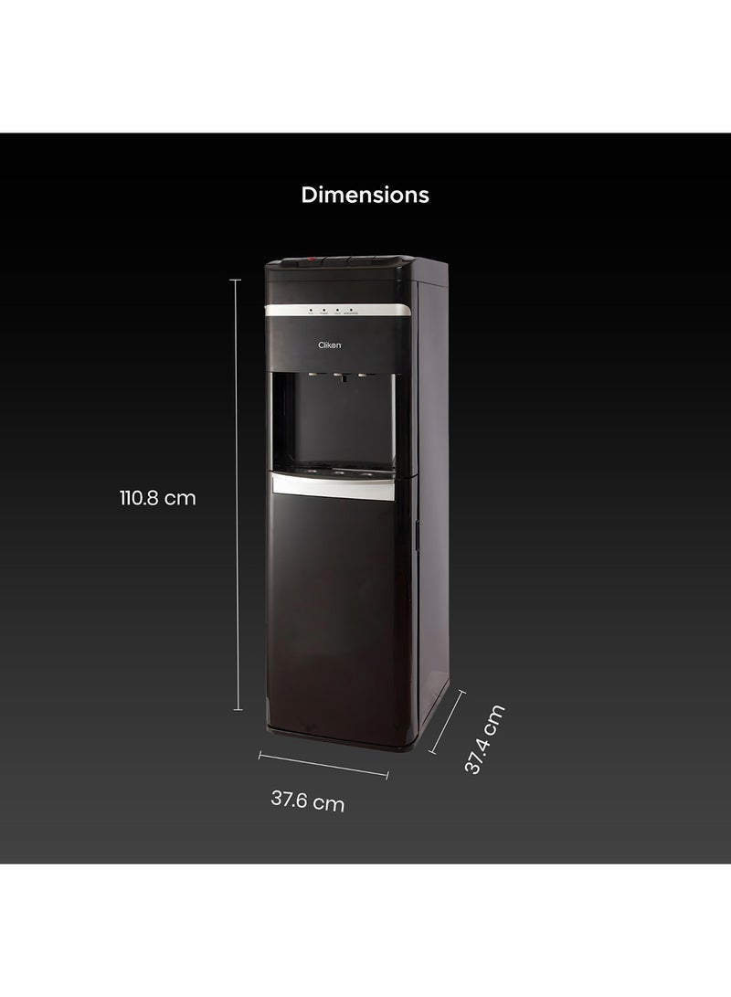 Clikon Bottom Loading Water Dispenser, Hot, Cold, Normal Water, Floor Standing, Hold Up to 5-Gallon Water Bottle, Made With stainless Steel Tank, Water Level Indicator Sensor And Child Lock CK4050 Black - Image 5