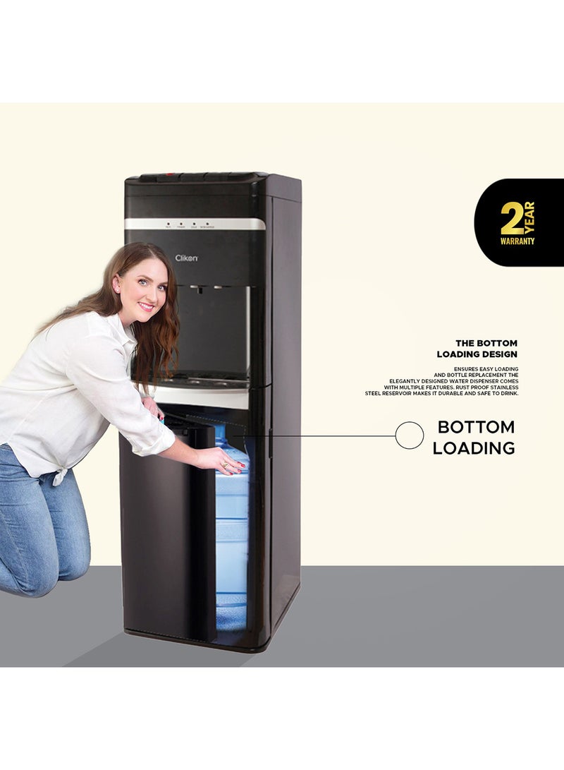 Clikon Bottom Loading Water Dispenser, Hot, Cold, Normal Water, Floor Standing, Hold Up to 5-Gallon Water Bottle, Made With stainless Steel Tank, Water Level Indicator Sensor And Child Lock CK4050 Black - Image 2