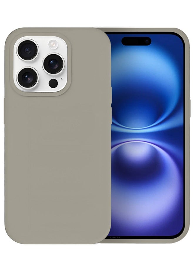 MARGOUN Case Cover for Apple iPhone 16 Pro Max, Slim Silicone Case, Full Covered Anti Scratch Shockproof Protective Cover Beige - Image 2