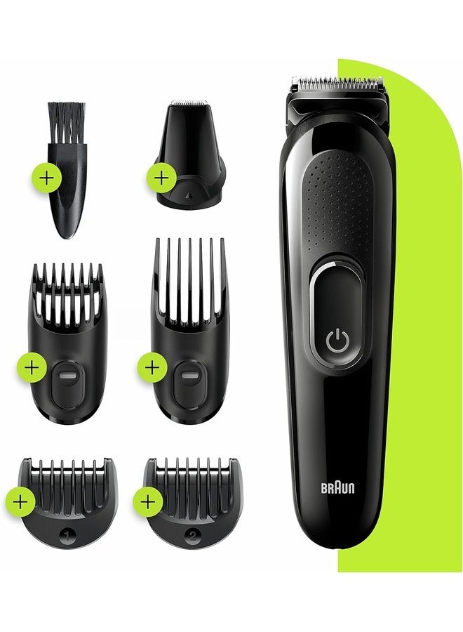 BRAUN MGK3235 6 in 1 Beard Trimmer with Hair and Nose Trimmer for Beard, Face and Hair Trimmer with Lifetime Sharp Blades, 5 Attachments - Image 1