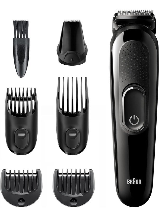 BRAUN MGK3235 6 in 1 Beard Trimmer with Hair and Nose Trimmer for Beard, Face and Hair Trimmer with Lifetime Sharp Blades, 5 Attachments - Image 3