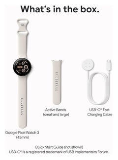 Google Pixel Watch 3 (45mm) - Android Smartwatch with Heart Rate Tracking, Advanced Running from Fitbit, Fitness Insights, 24-Hour Battery - Matte Black Aluminium Case - Obsidian Band - Wi-Fi Black  - Image 3