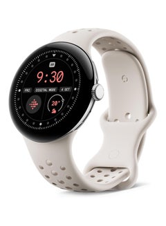 Google Pixel Watch 3 (45mm) - Android Smartwatch with Heart Rate Tracking, Advanced Running from Fitbit, Fitness Insights, 24-Hour Battery - Polished Silver Aluminium Case - Porcelain Band - Wi-Fi Silver  - Image 1