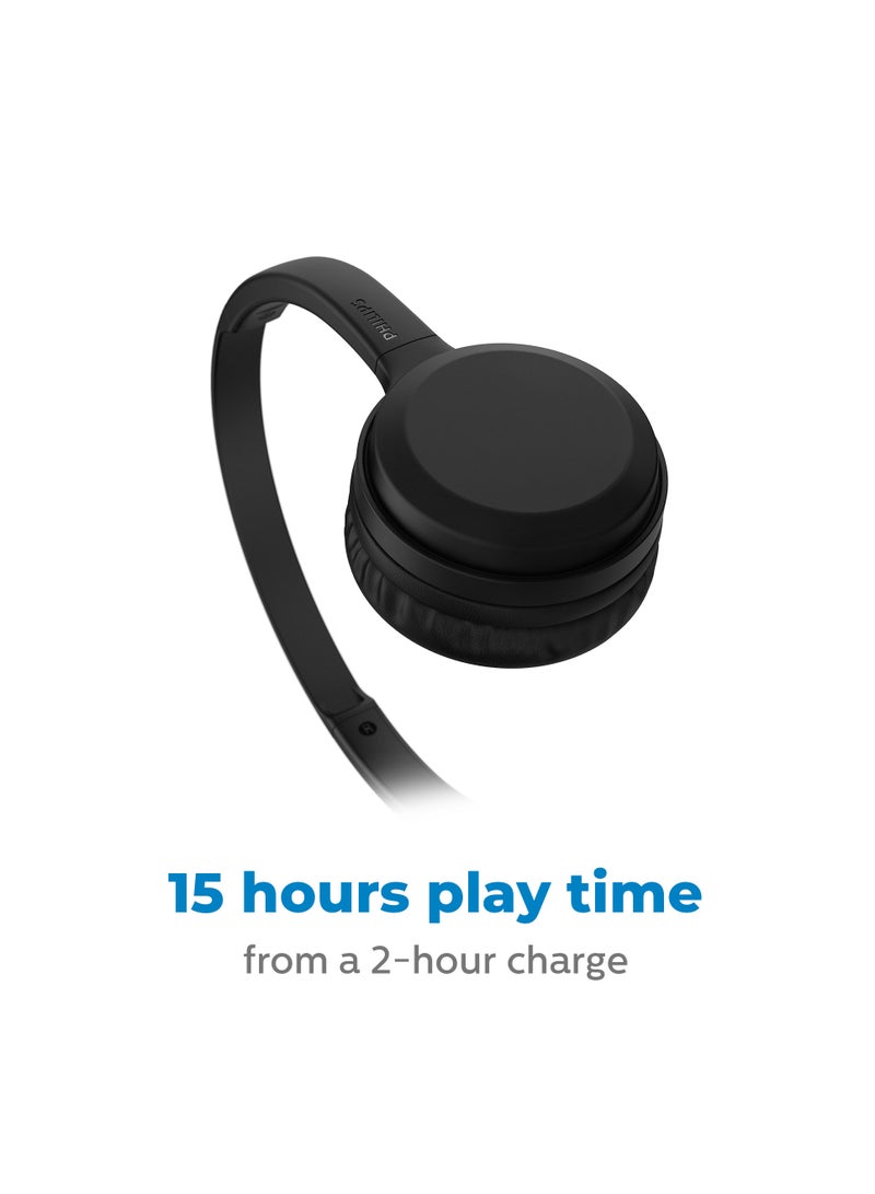 Philips Wireless On-Ear Headphones-15 Hour Play Time- Light Weight-Foldable- Fast Charging Black  - Image 2