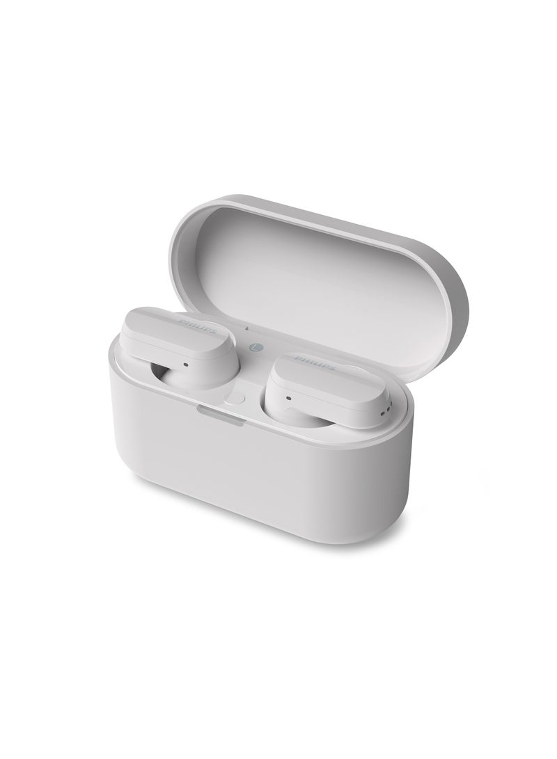 Philips - True Wireless Noise-Canceling Earbuds, Clear Calls, 21-Hour Playtime, Ipx4 Water Resistant White - Image 1