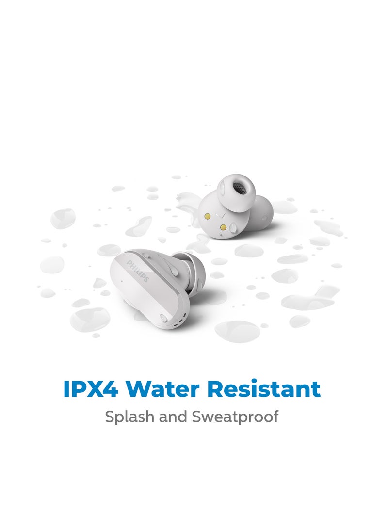 Philips - True Wireless Noise-Canceling Earbuds, Clear Calls, 21-Hour Playtime, Ipx4 Water Resistant White - Image 1