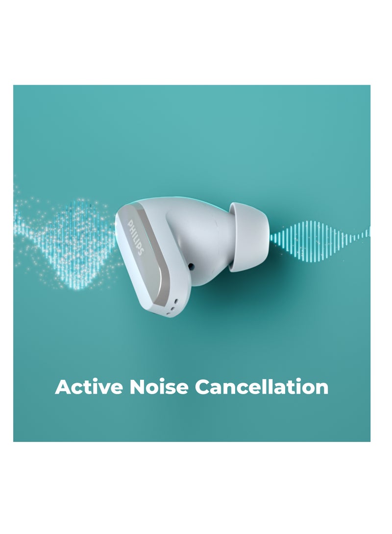 Philips - True Wireless Noise-Canceling Earbuds, Clear Calls, 21-Hour Playtime, Ipx4 Water Resistant White - Image 1