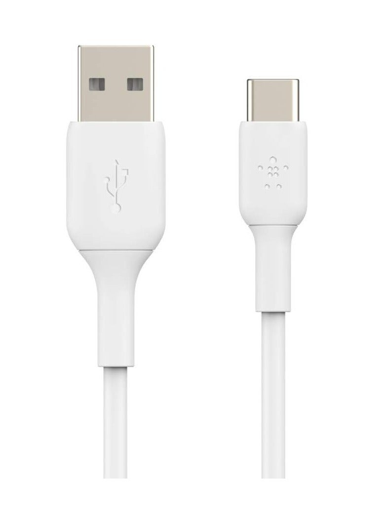 belkin BoostCharge USB C charger cable, USB-C to USB-A cable, USB type C charging cable for iPhone 15, Samsung Galaxy S24, S24+, S24 Ultra, Pixel, iPad Pro, Nintendo Switch and more - 1m, White  - Image 3