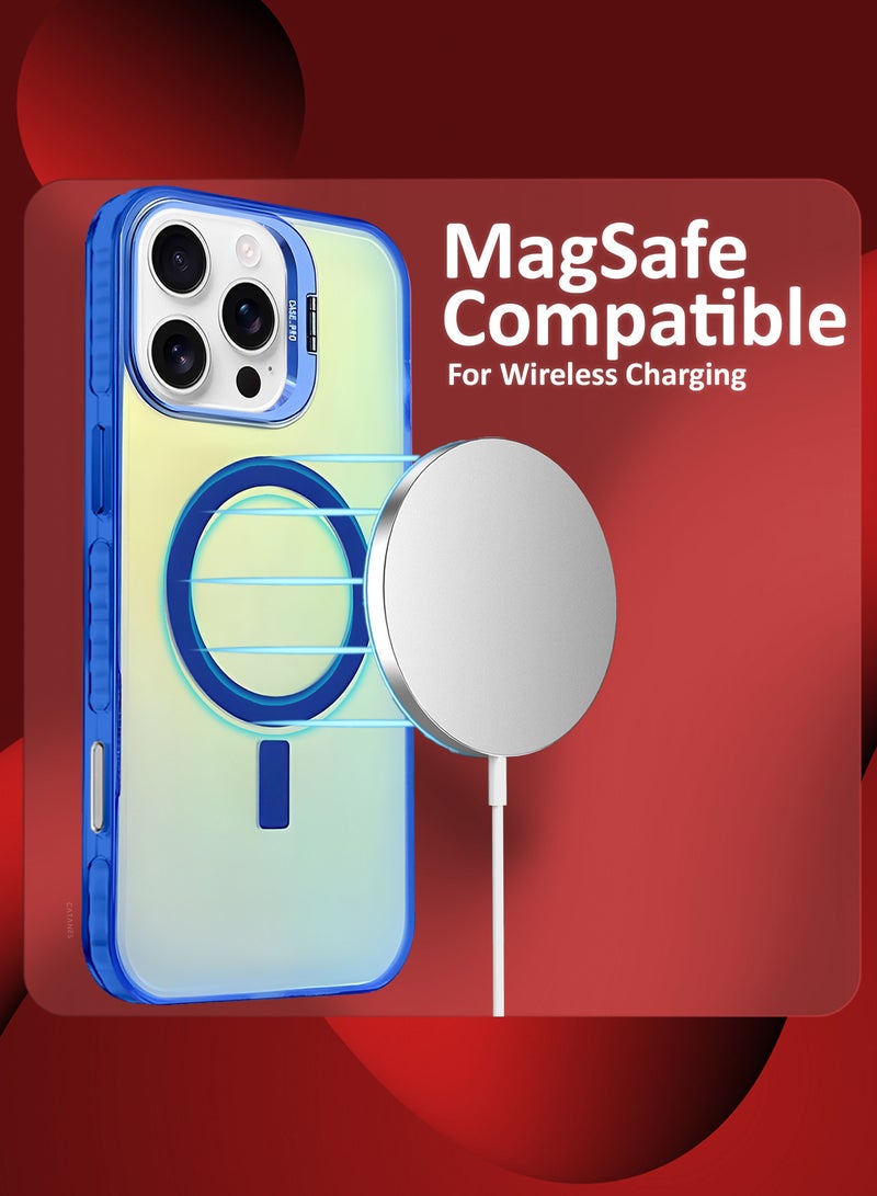 MARGOUN ( iPhone 15 Pro Max ) 2 Pack, Case and Screen Protector, Gradient Holographic Iridescent MagSafe Case,Kickstand Case Cover Holographic Blue  - Image 5