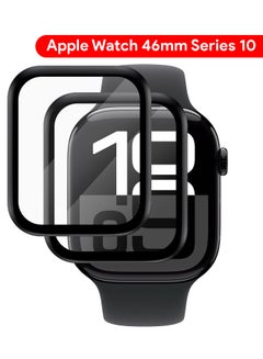 MARGOUN 2-Pack Tempered Glass Screen Protector for Apple Watch 46mm Series 10 – 9H Anti-Scratch Ultra-Thin Protective Film Cover Clear  - Image 2