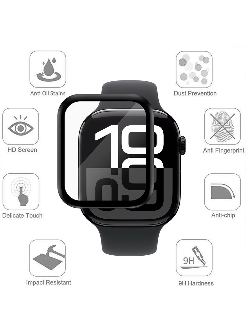 MARGOUN 2-Pack Tempered Glass Screen Protector for Apple Watch 46mm Series 10 – 9H Anti-Scratch Ultra-Thin Protective Film Cover Clear  - Image 5