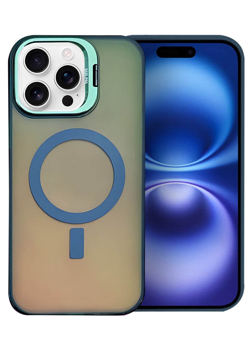 مارجون ( iPhone 16 Pro Max ) Case, Gradient Holographic Iridescent MagSafe Case,Kickstand Case Cover Holographic Green - Image 1