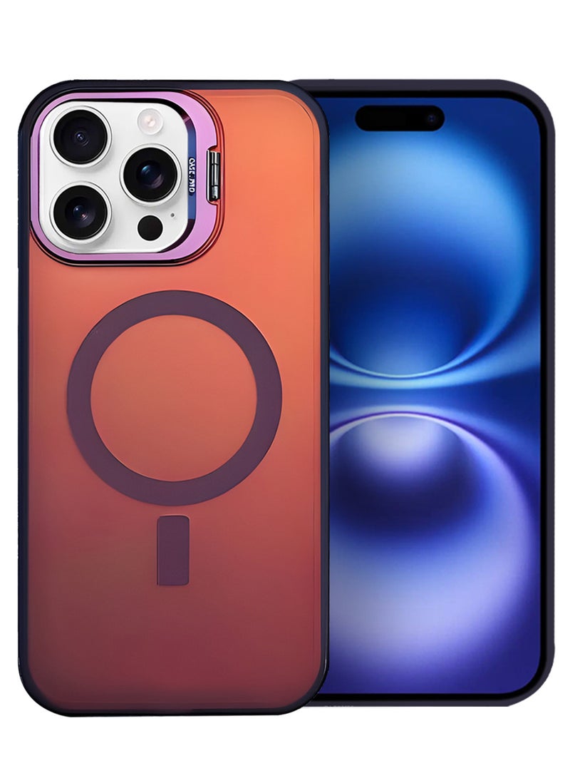 MARGOUN - ( iPhone 16 Pro Max ) Case, Gradient Holographic Iridescent MagSafe Case,Kickstand Case Cover Holographic Maroon - Image 1
