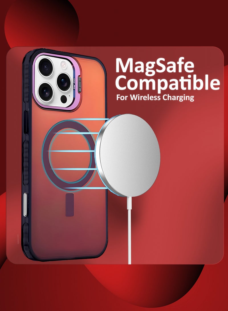 MARGOUN - ( iPhone 16 Pro Max ) Case, Gradient Holographic Iridescent MagSafe Case,Kickstand Case Cover Holographic Maroon - Image 1