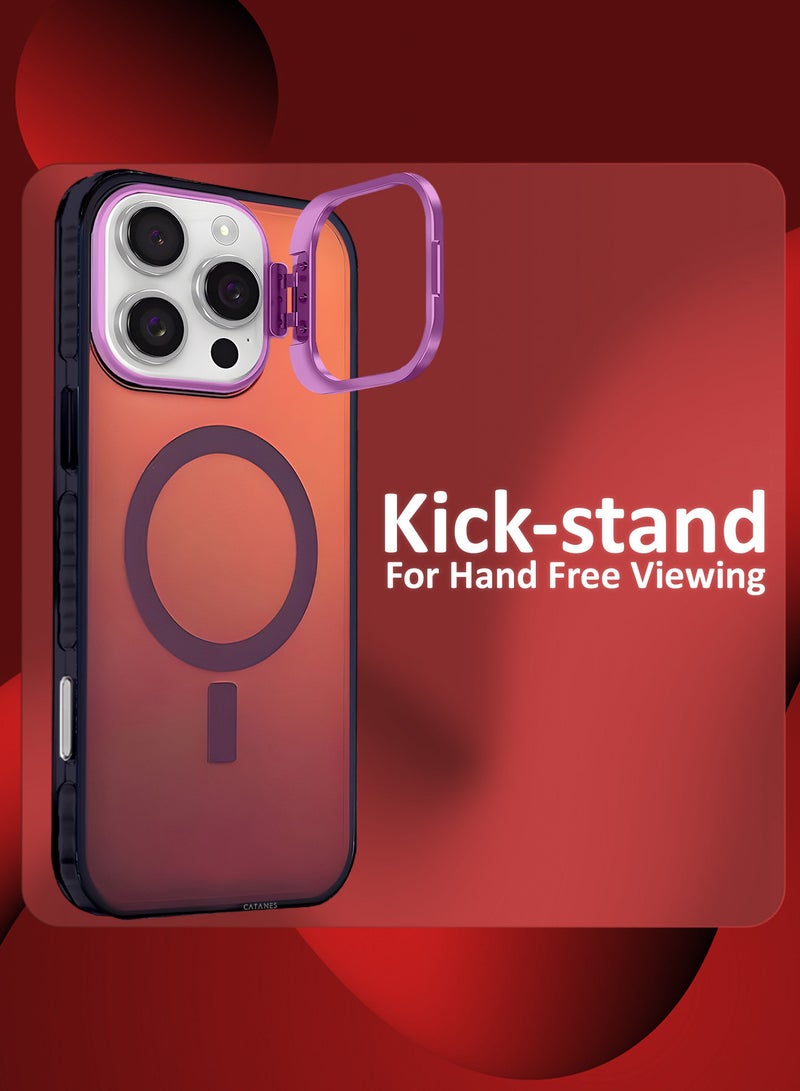 MARGOUN - ( iPhone 16 Pro Max ) Case, Gradient Holographic Iridescent MagSafe Case,Kickstand Case Cover Holographic Maroon - Image 1
