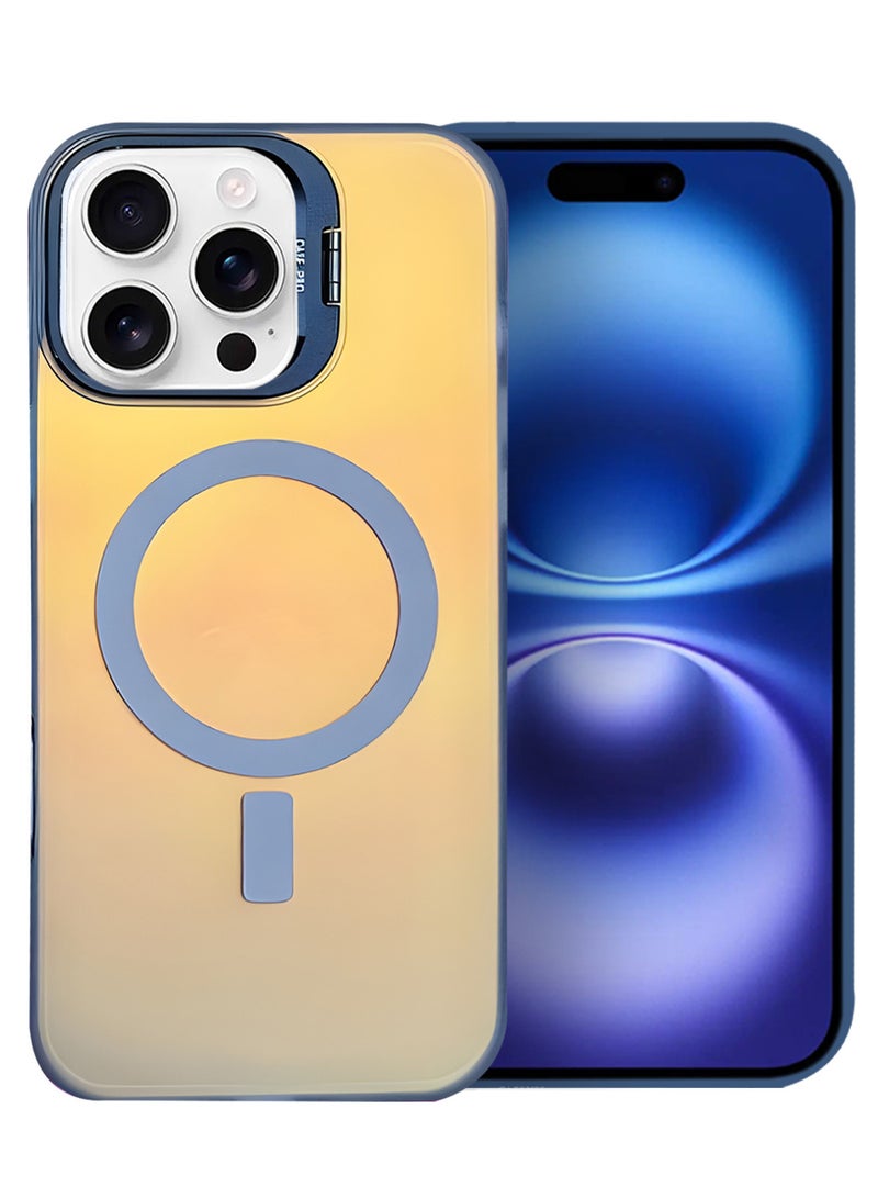 مارجون ( آيفون 16 برو ماكس ) غلاف، غلاف هولوجرافيكي متدرج، غلاف مغناطيسي، غلاف مع حامل - Image 1