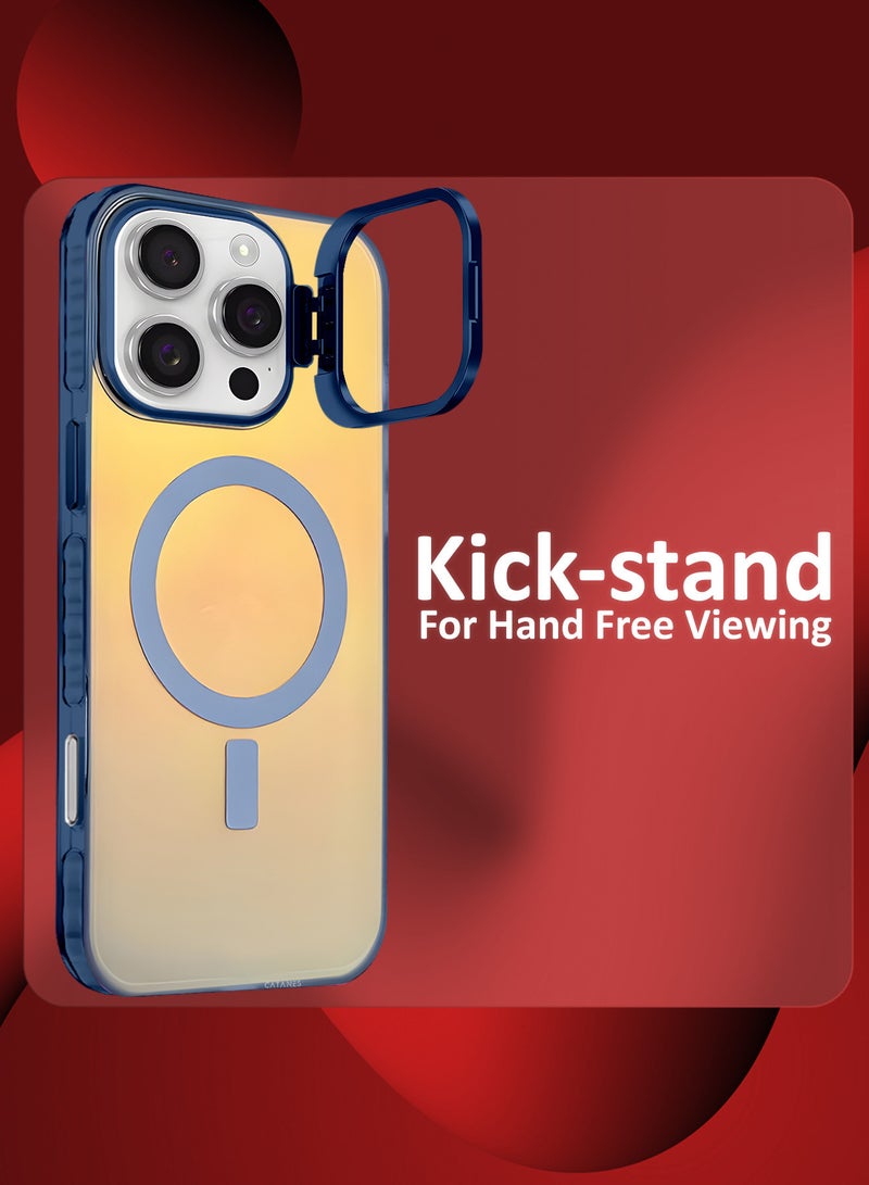 مارجون ( آيفون 16 برو ماكس ) غلاف، غلاف هولوجرافيكي متدرج، غلاف مغناطيسي، غلاف مع حامل - Image 2