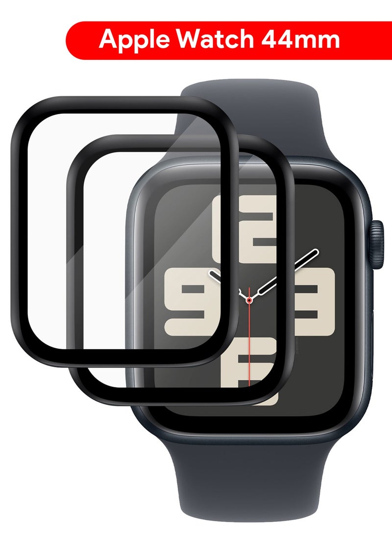 MARGOUN 2-Pack Tempered Glass Screen Protector for Apple Watch 44mm Series 7 – 9H Anti-Scratch Ultra-Thin Protective Film Cover Clear  - Image 2
