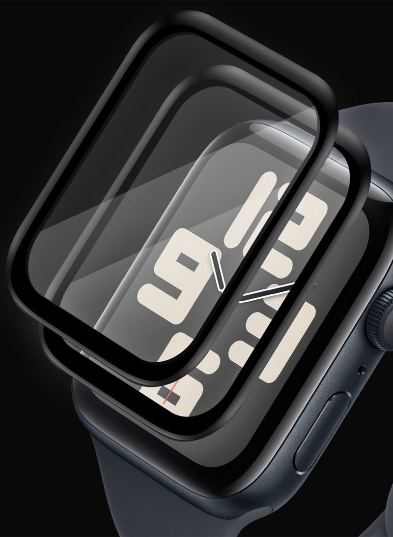 MARGOUN 2-Pack Tempered Glass Screen Protector for Apple Watch 44mm Series 7 – 9H Anti-Scratch Ultra-Thin Protective Film Cover Clear  - Image 3