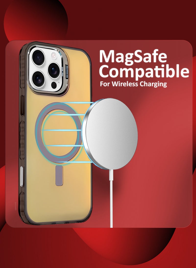 مارجون ( iPhone 16 Pro Max ) 3 Pack, 1 Case and 2 Screen Protectors, Gradient Holographic Iridescent MagSafe Case,Kickstand Case Cover Holographic Brown - Image 5