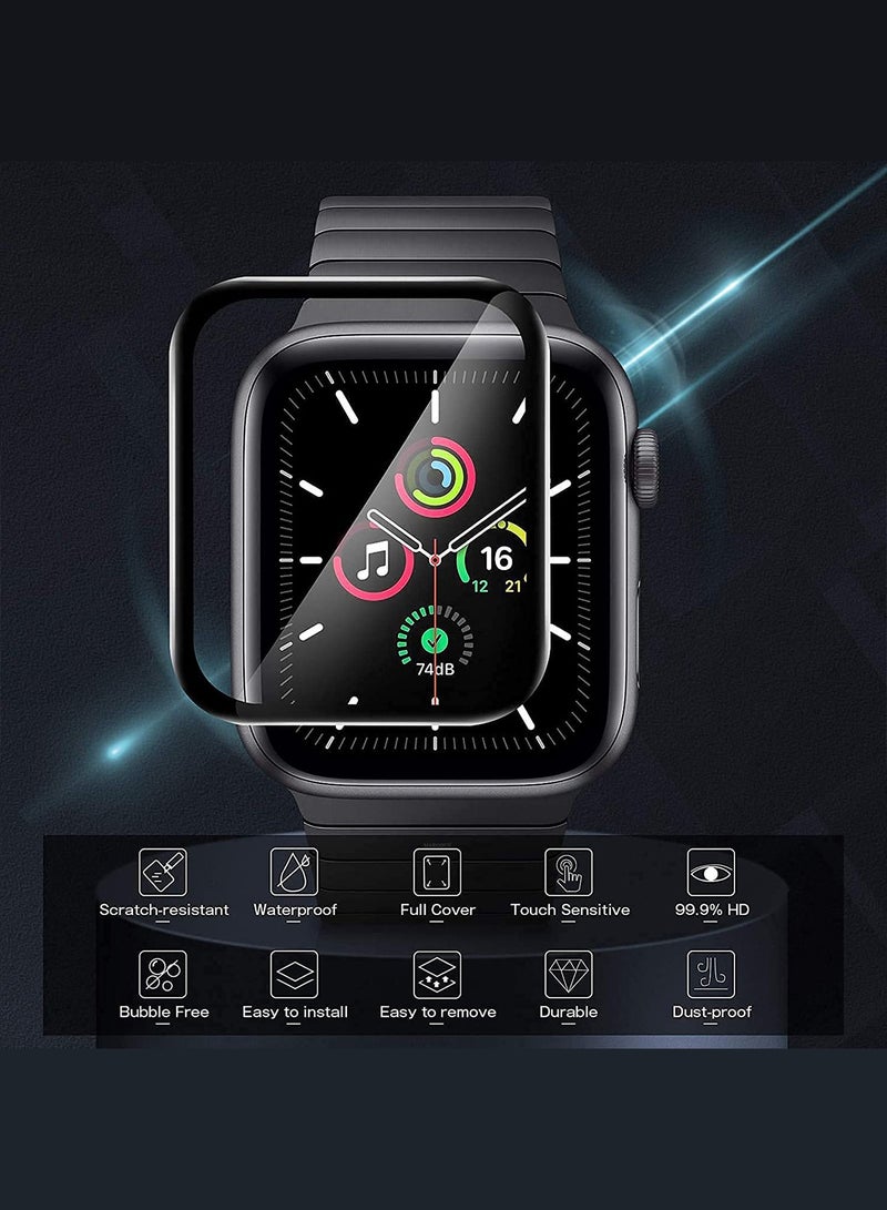 MARGOUN 3-Pack Tempered Glass Screen Protector for Apple Watch 44mm Series 7 – 9H Anti-Scratch Ultra-Thin Protective Film Cover Clear - Image 5