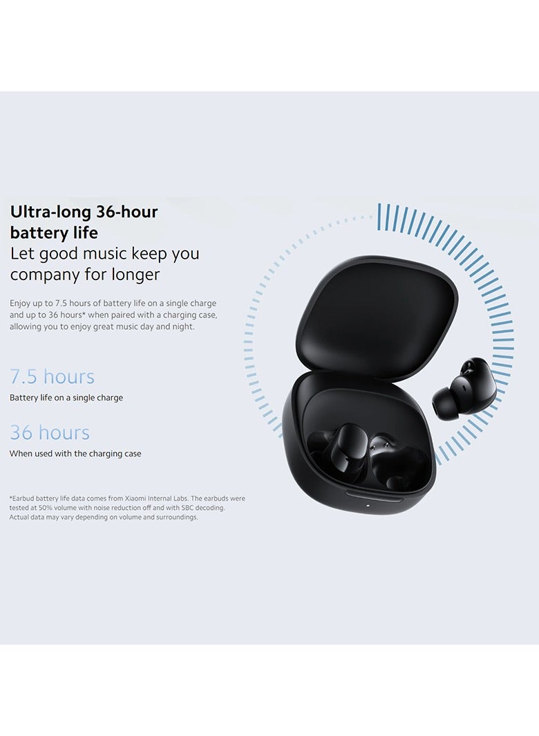 Xiaomi - Xiaomi Redmi Buds 6 Play - In-Ear Headphones, 36h Battery Life, 10 mm Dynamic Driver with 5 EQ Settings, AI Noise Cancelling for Calls, Bluetooth 5.4, Quick Charge for 3h Music in 10 Minutes Black - Image 1
