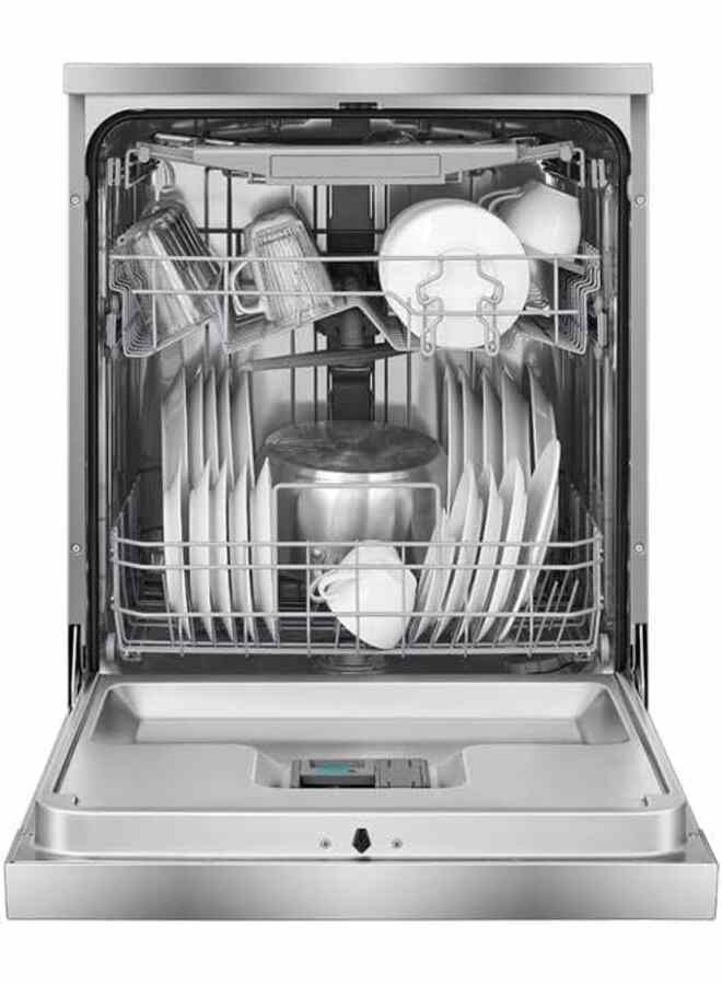 هايسنس Hisense Dishwasher Machine 8 Programs 2 Baskets 15 Places, Maximum Noiseless, Self Cleaning, Premium Steel, HS643E90SSA Grey  - Image 3