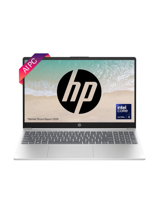HP (Upgraded Version) 15 Laptop With 15.6-Inch Display, Core Ultra 5-125H Processor/8GB RAM/512GB SSD/Integrated Graphics/Windows 11 English Silver English Silver - Image 1