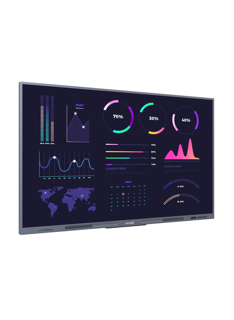 إيفولي شاشة ذكية تفاعلية 4K UHD، 98 بوصة LED مع قاعدة، Android13، 40 نقطة، مسافة ليزر 10م - Image 5