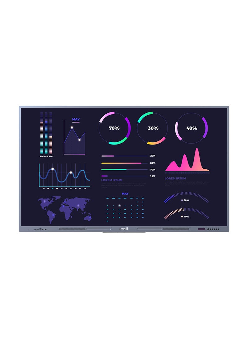 إيفولي شاشة ذكية تفاعلية 4K UHD، 98 بوصة LED مع قاعدة، Android13، 40 نقطة، مسافة ليزر 10م - Image 4