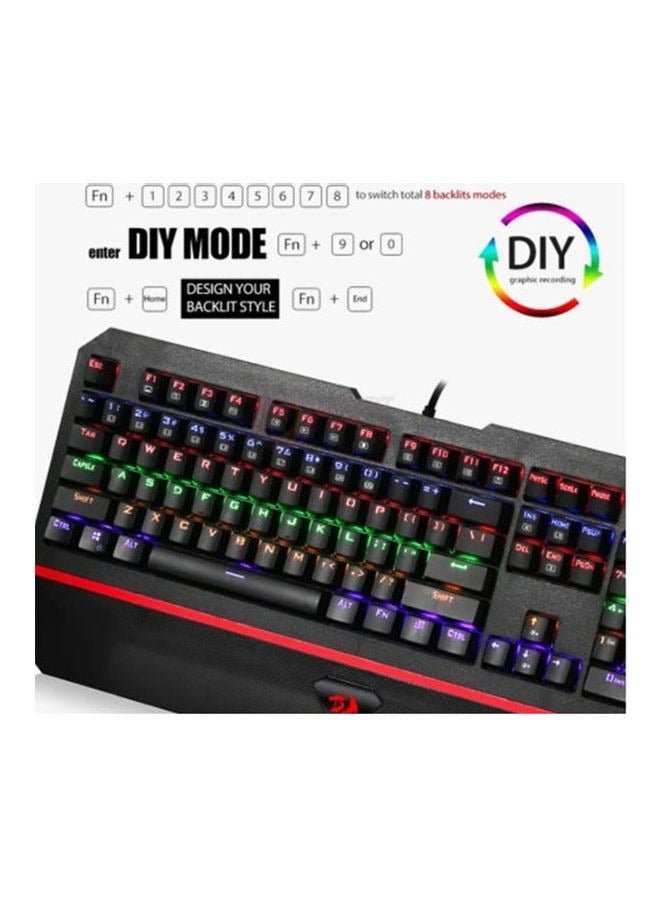 REDRAGON K558 Wired gaming Keyboard USB , Multi-function media keys 8 themes switchable backlight colors 4 LED brightness levels  , backlight graphic can be reset by players , home , office for pc , lap top - black - Image 2